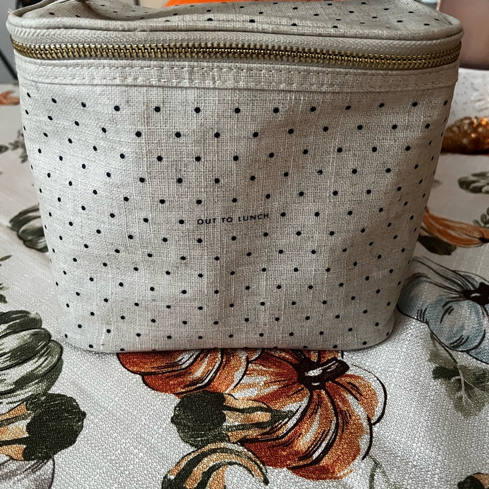 Kate Spade Cream and Black Polka Dot Lunch Bag